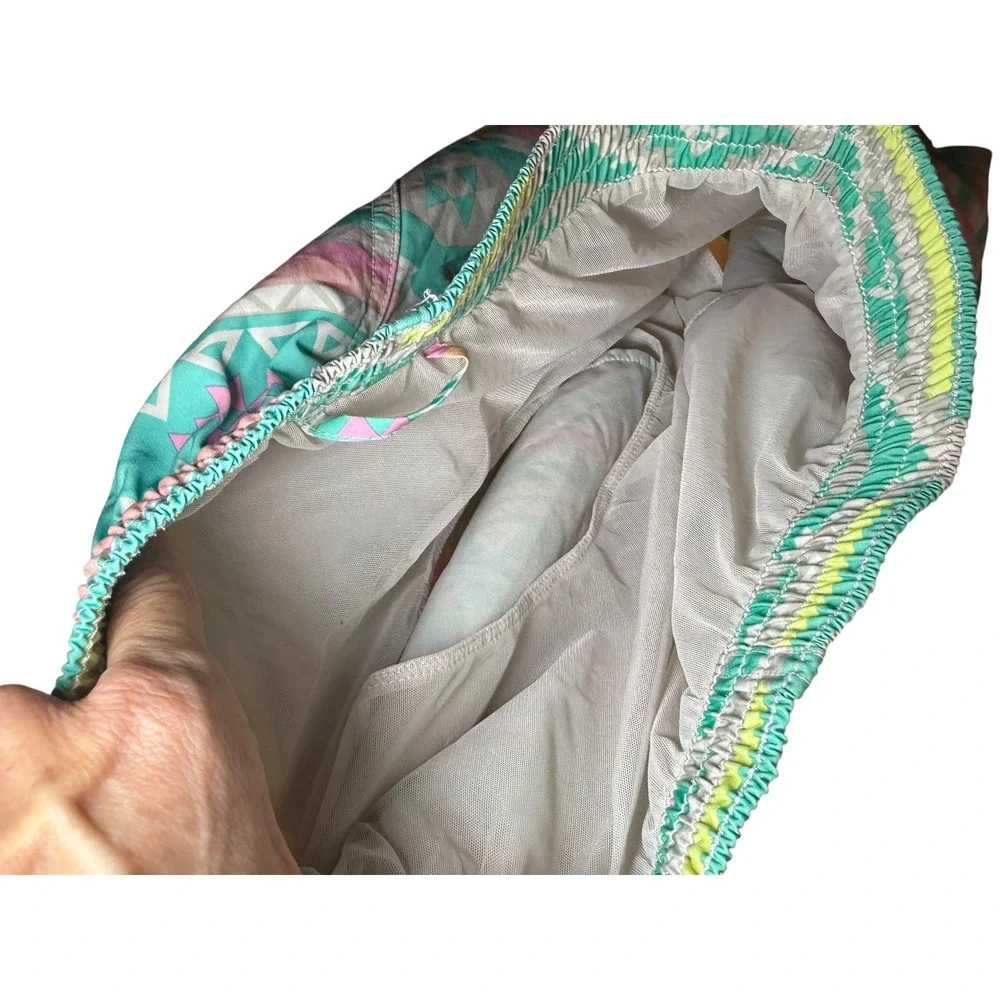 Chubbies The Mojitos Mens Swim Trunks Small Teal Pink Geometric 6
